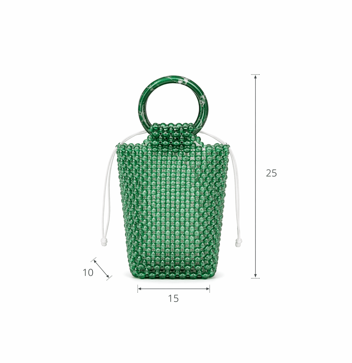 Borsa in perle e la sua custodia