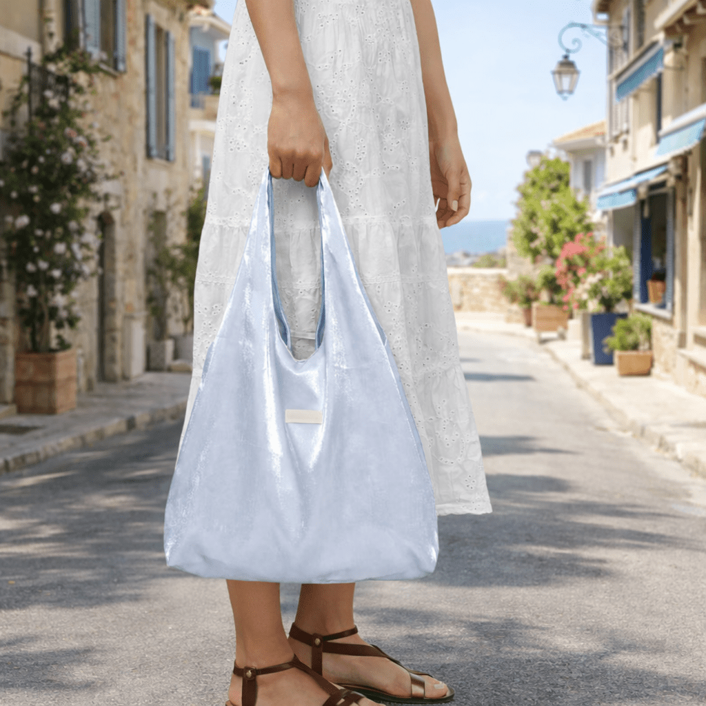 Lightweight satin-finish tote bag