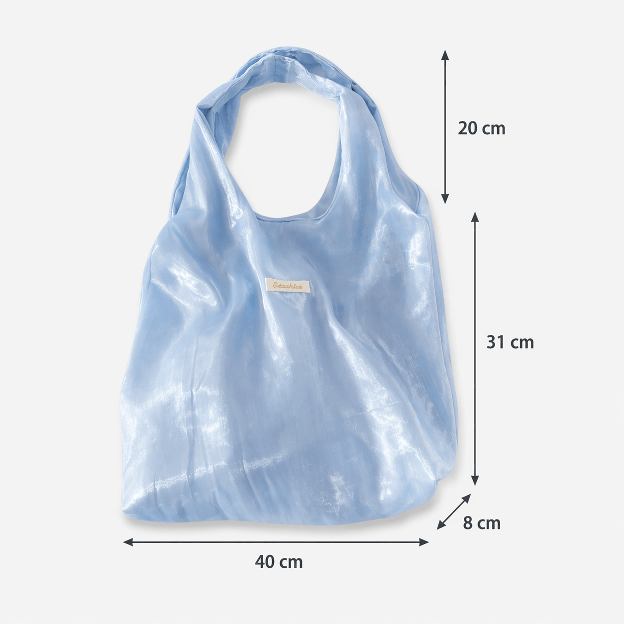 Lightweight satin-finish tote bag